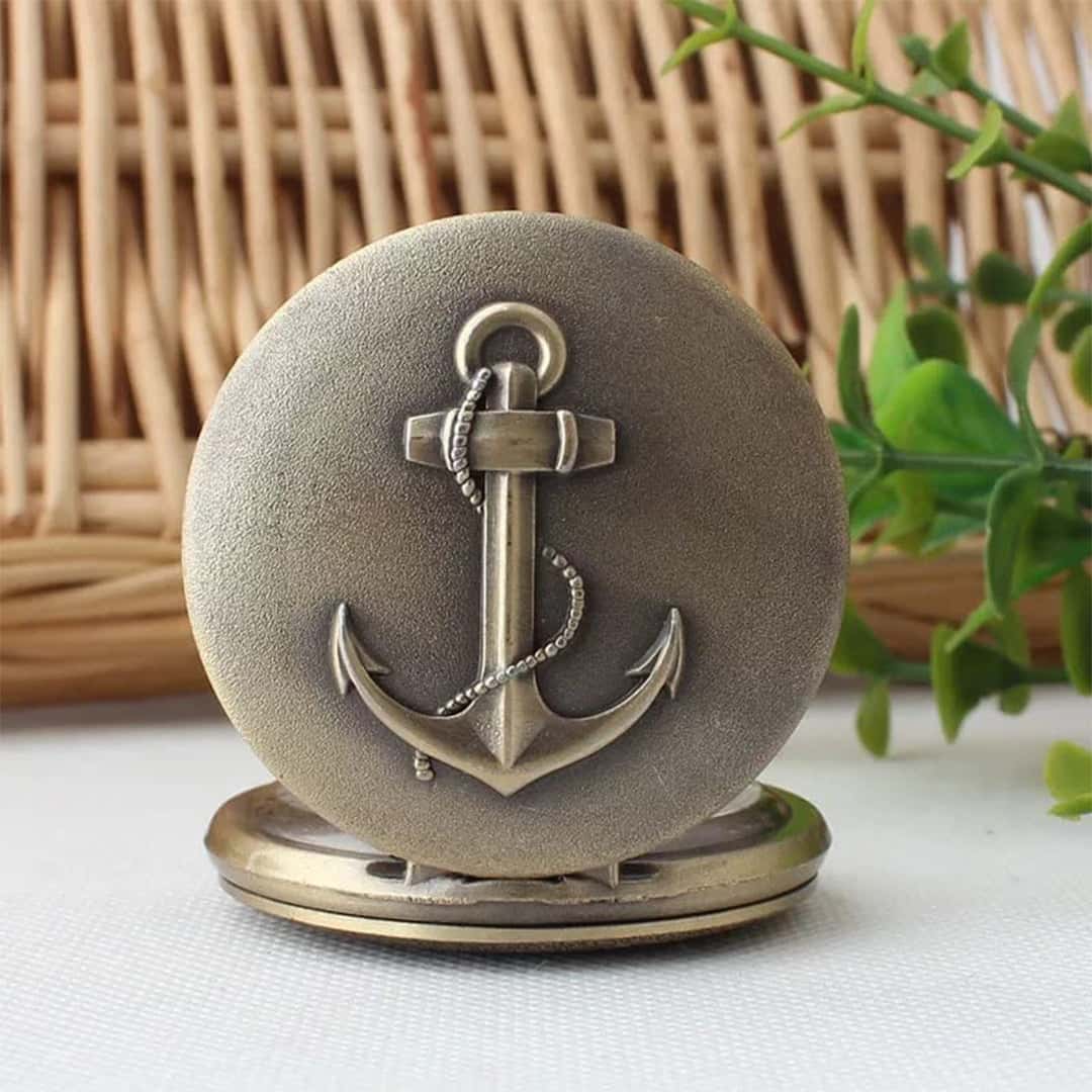 Anchor Antique Pocket Watch Keychain: A Nautical Keepsake - Image 3