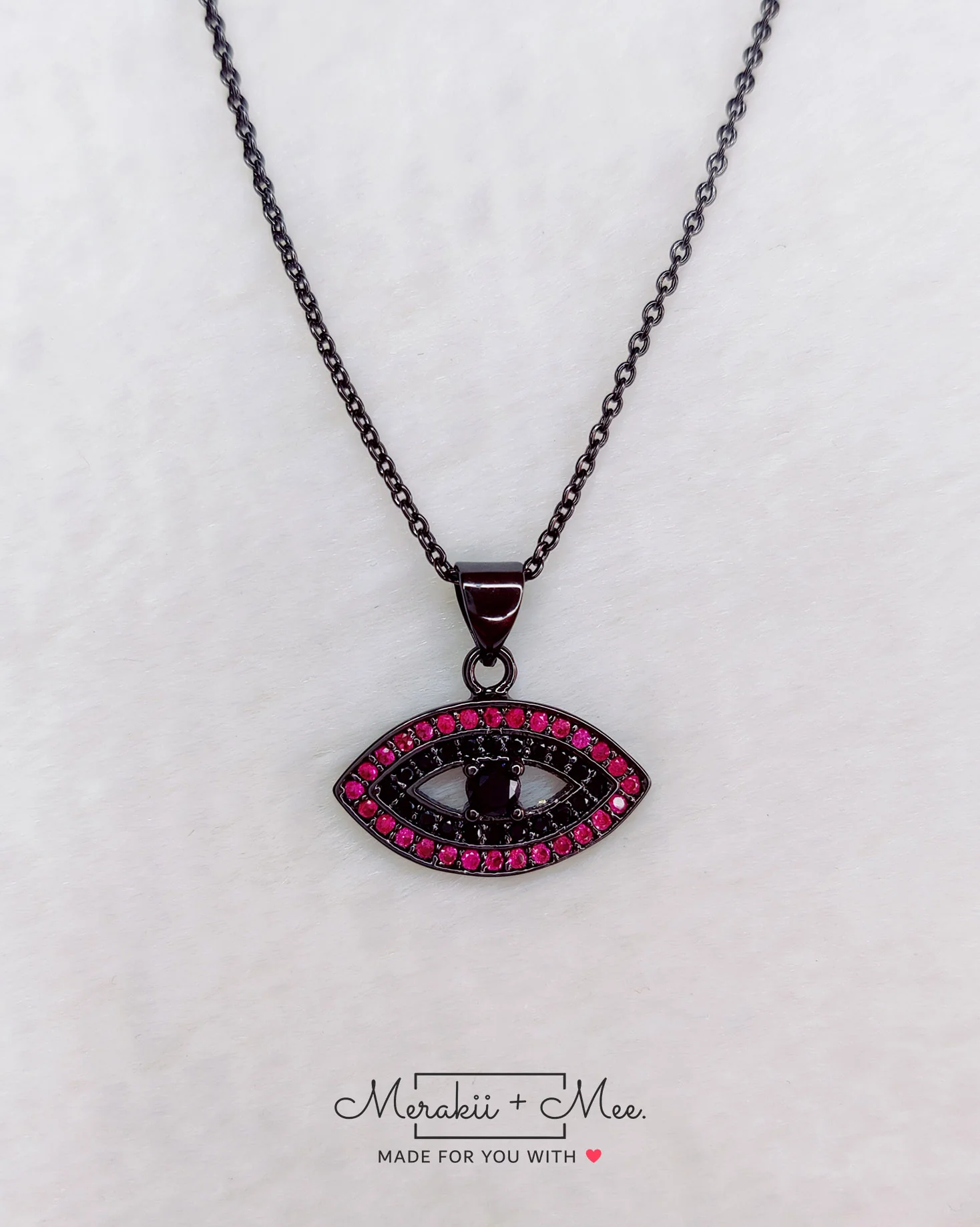 Black Evil Eye Necklace - Image 3