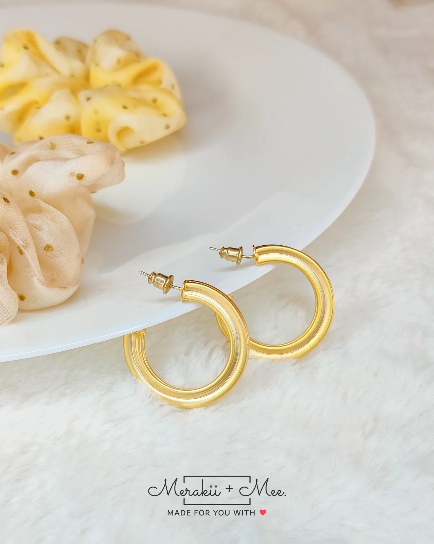 Circle Hoops (Matte Gold) - Image 3