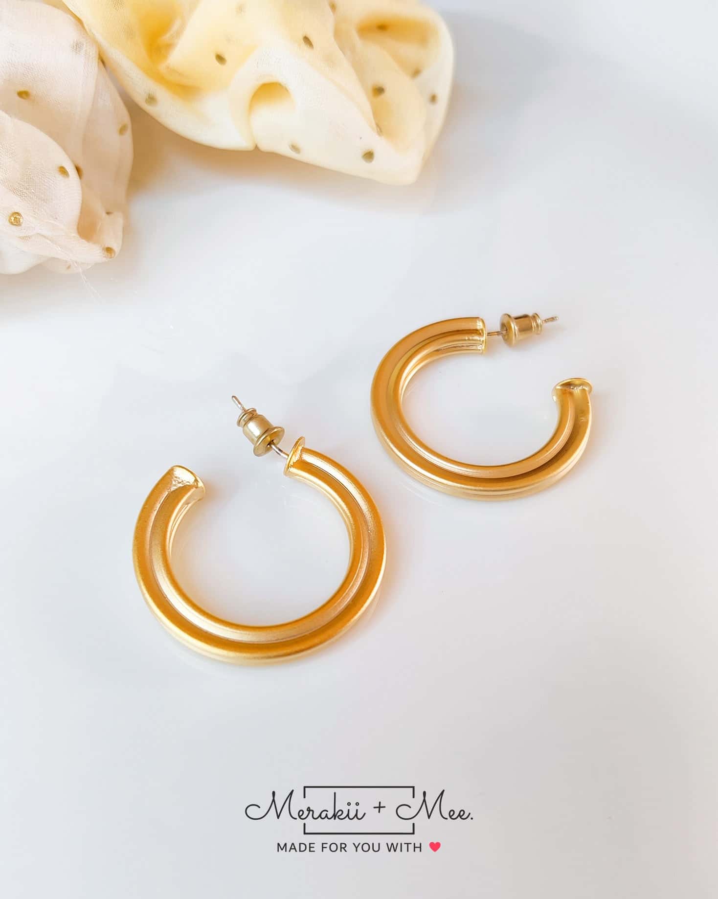 Circle Hoops (Matte Gold) - Image 4