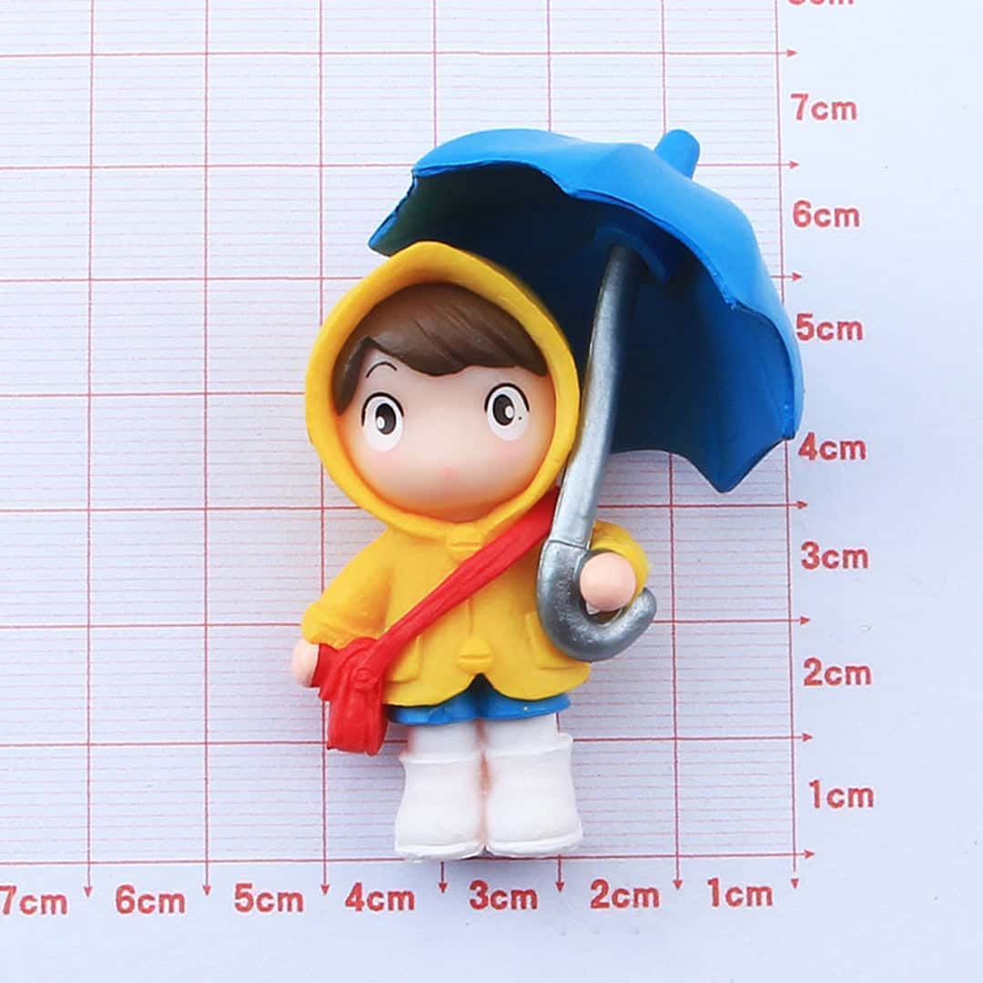 Cute Boy and Girl with Umbrella 3D Figure Keychain (Pack of 2) - Image 4