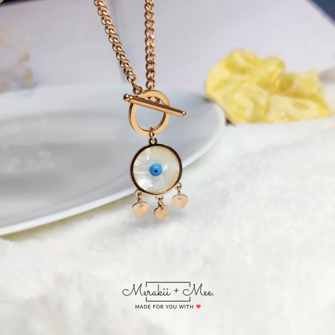 Evil Eye Amulet Charm Bracelet with Toggle Lock - Image 7