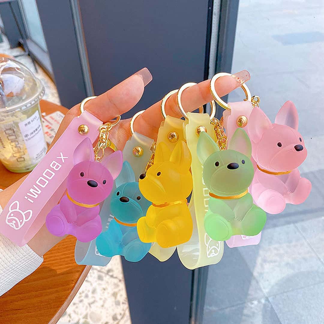 Frosted Resin Cute Dog Keychain - A Loyal Companion with a Stylish Strap - Image 10