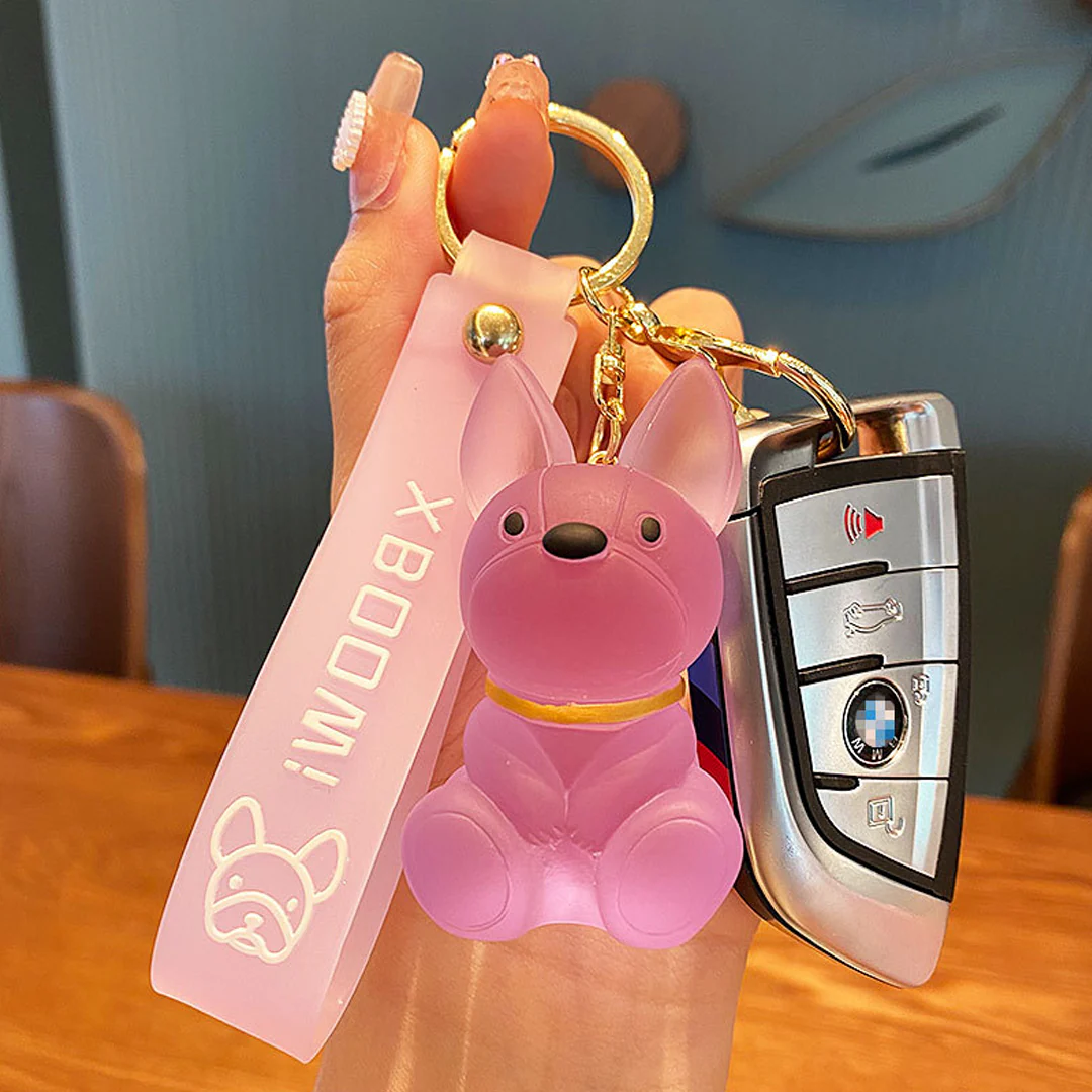 Frosted Resin Cute Dog Keychain - A Loyal Companion with a Stylish Strap - Image 4