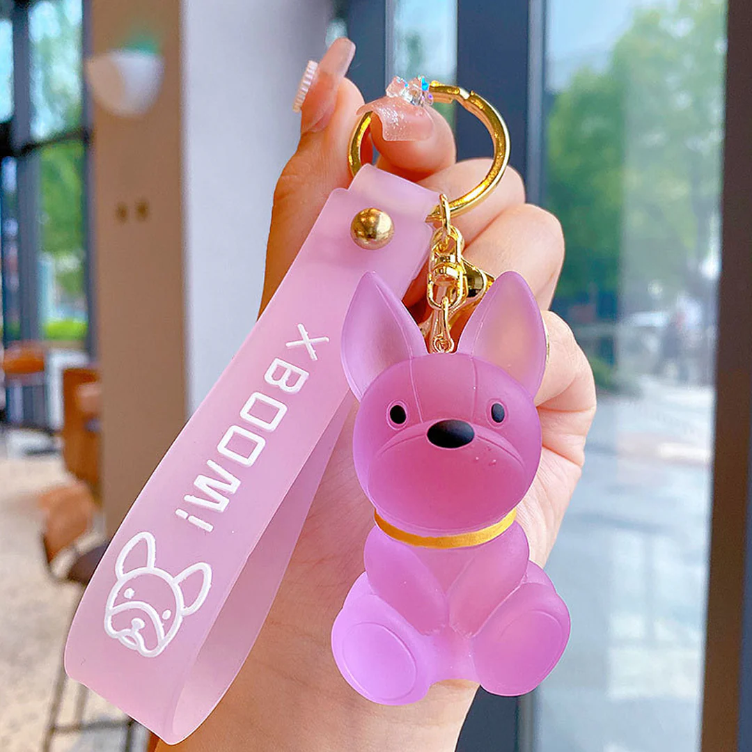 Frosted Resin Cute Dog Keychain - A Loyal Companion with a Stylish Strap - Image 6