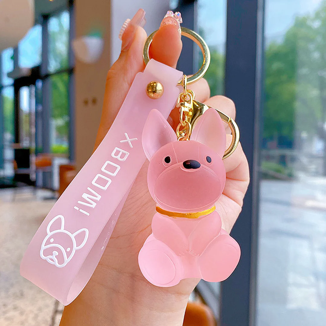 Frosted Resin Cute Dog Keychain - A Loyal Companion with a Stylish Strap - Image 7