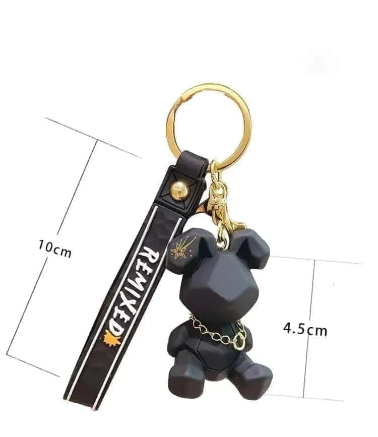 Geometric Resin Rabbit Keychain with Strap - Image 5