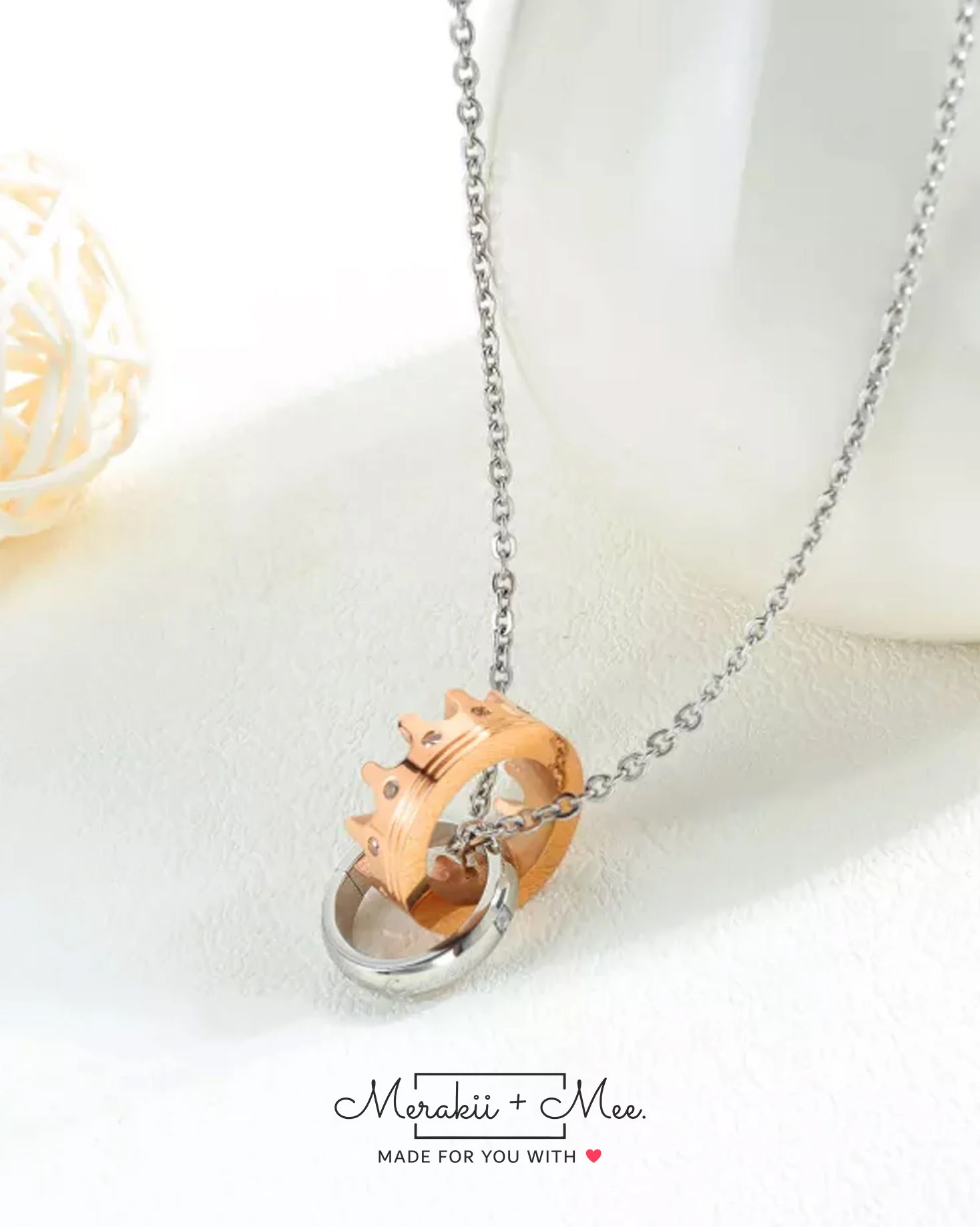 Her Crown Pendant with Ball Chain - Image 3