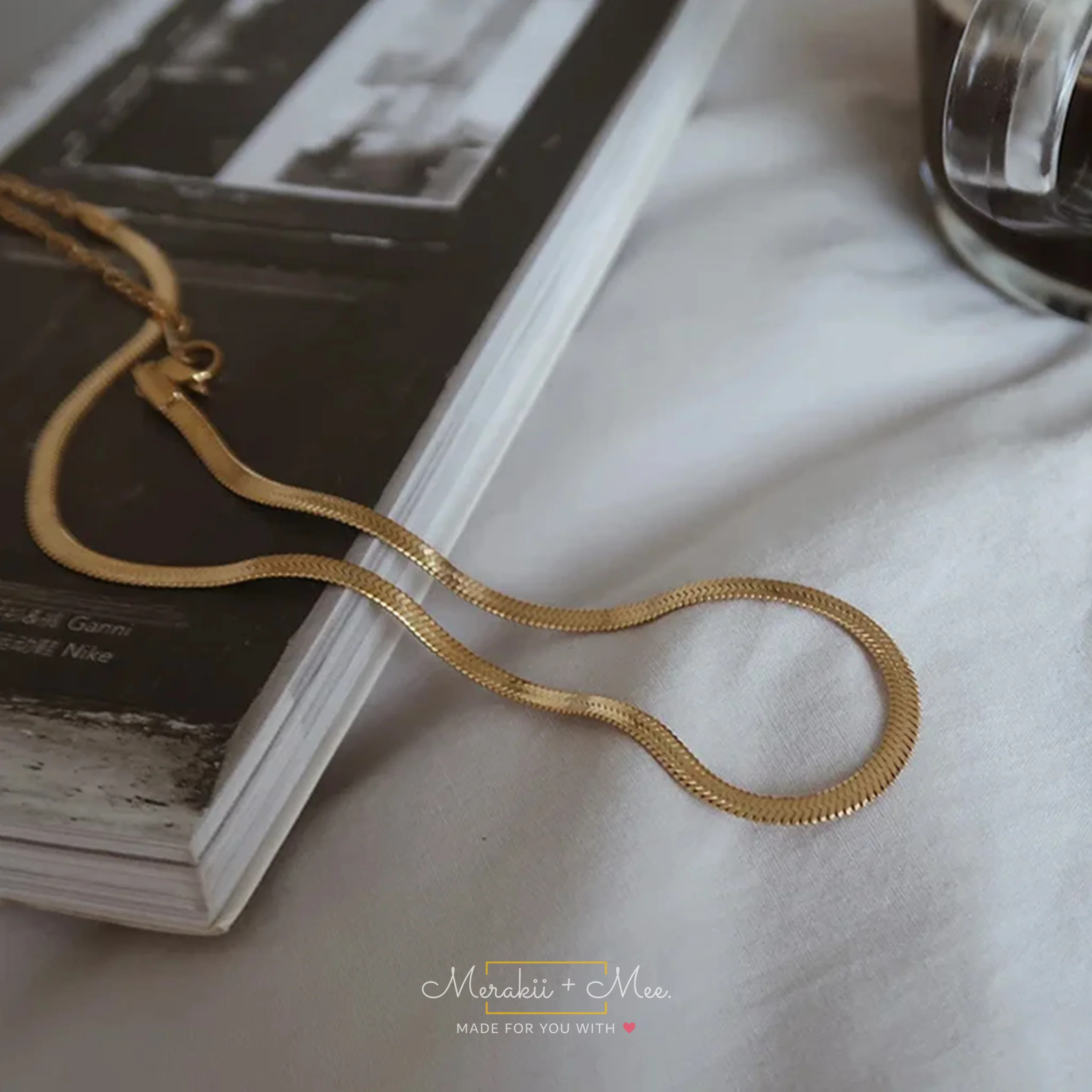 Herringbone Chain 18k Gold Plated - Image 4