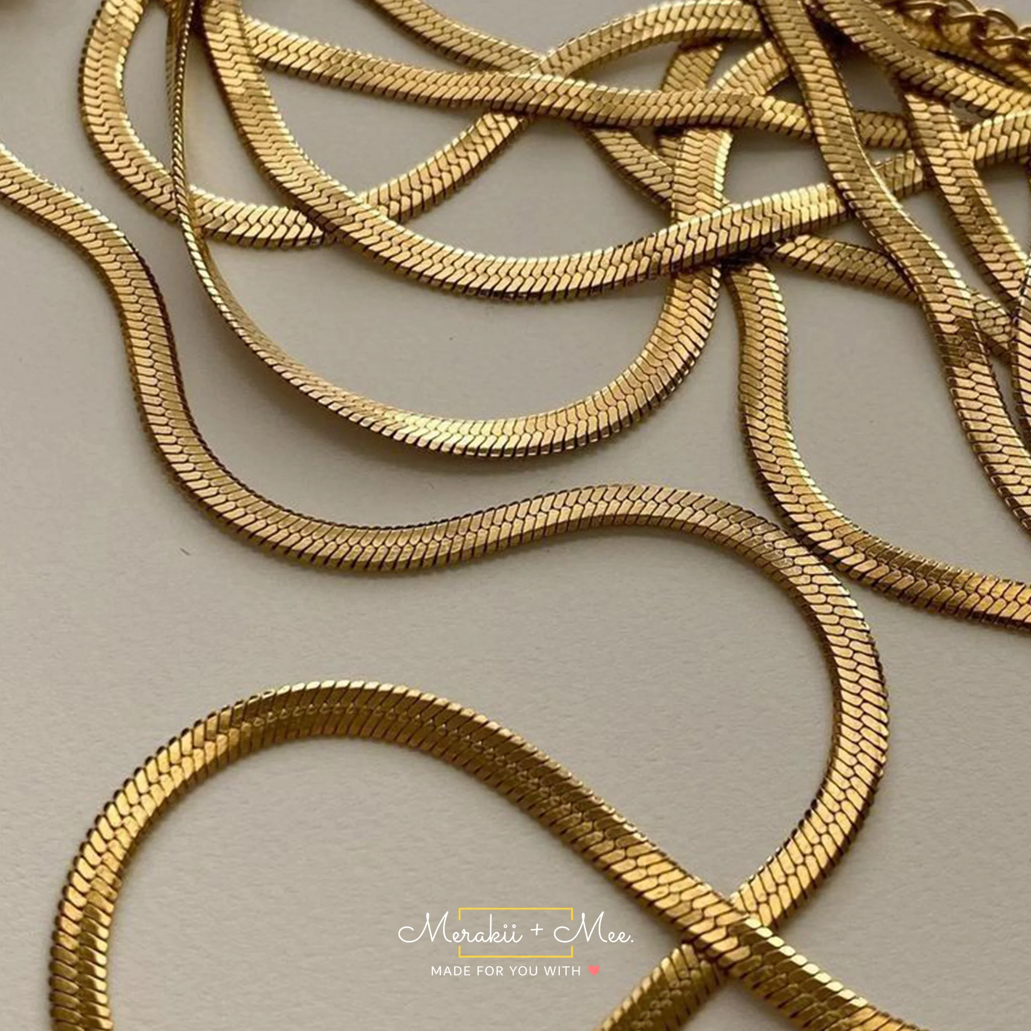 Herringbone Chain 18k Gold Plated - Image 5