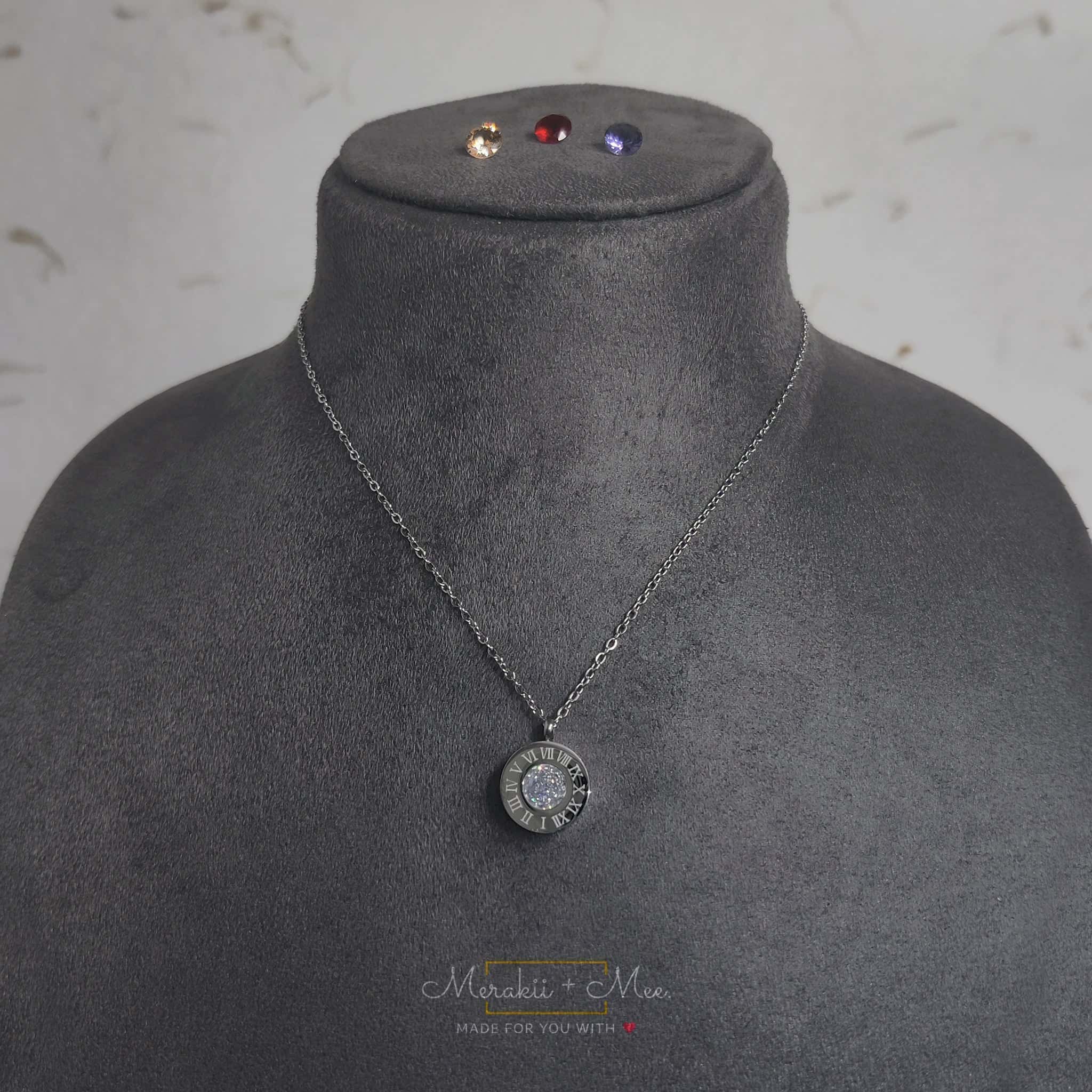 Inter-Changeable Diamond Roman Numerical Necklace - Image 4