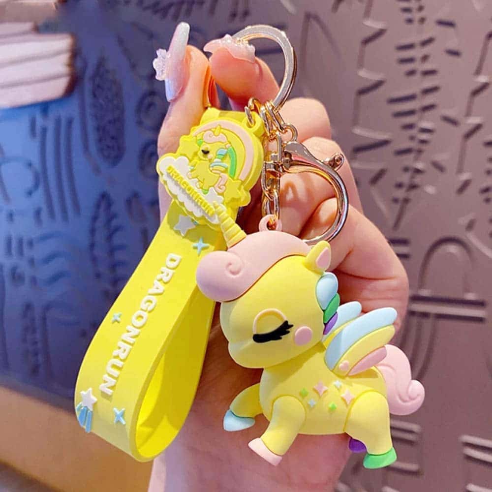 Magical Unicorn 3D Rubber Keychain with Strap - Image 6
