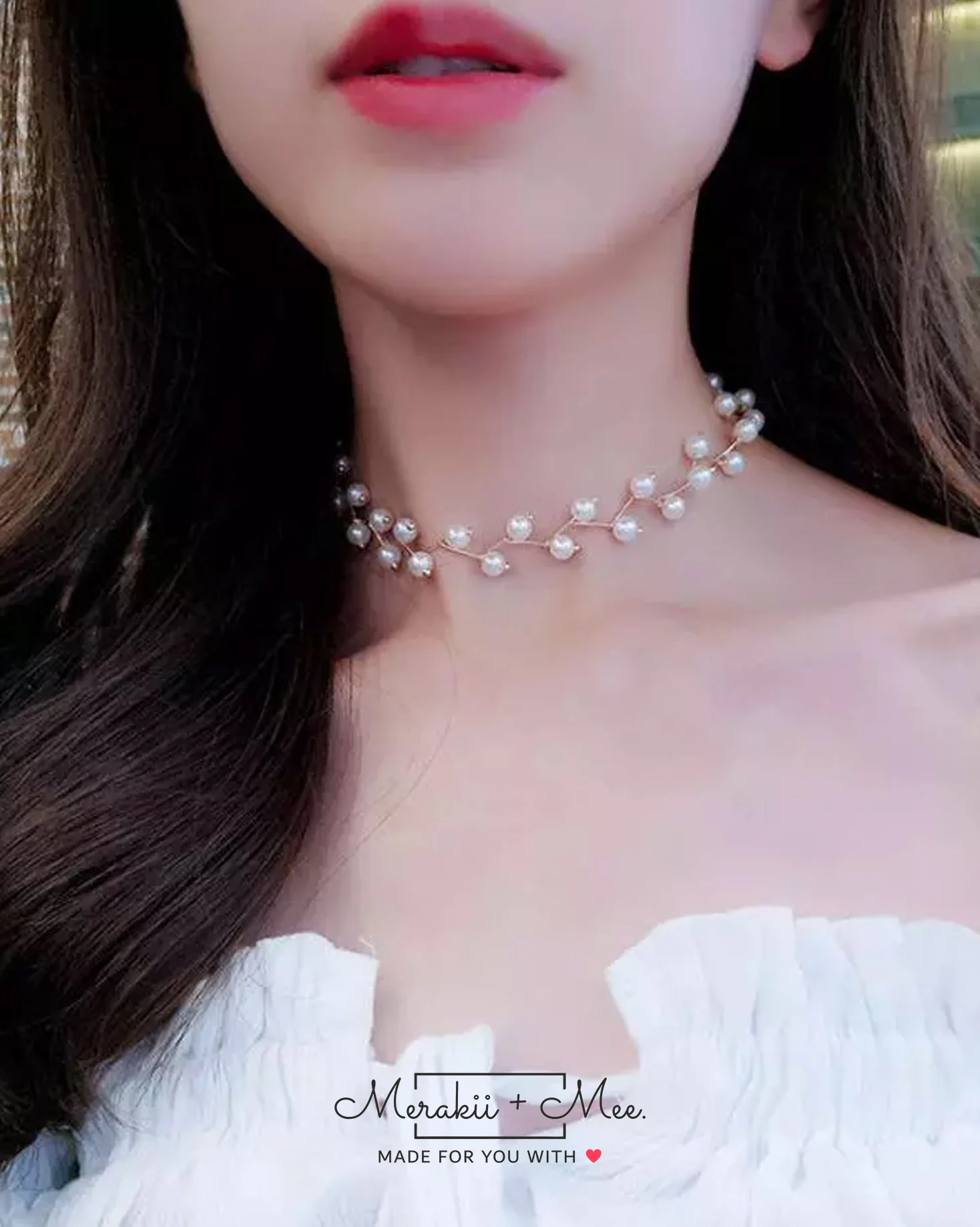 Pearl Link Choker Necklace - Image 5