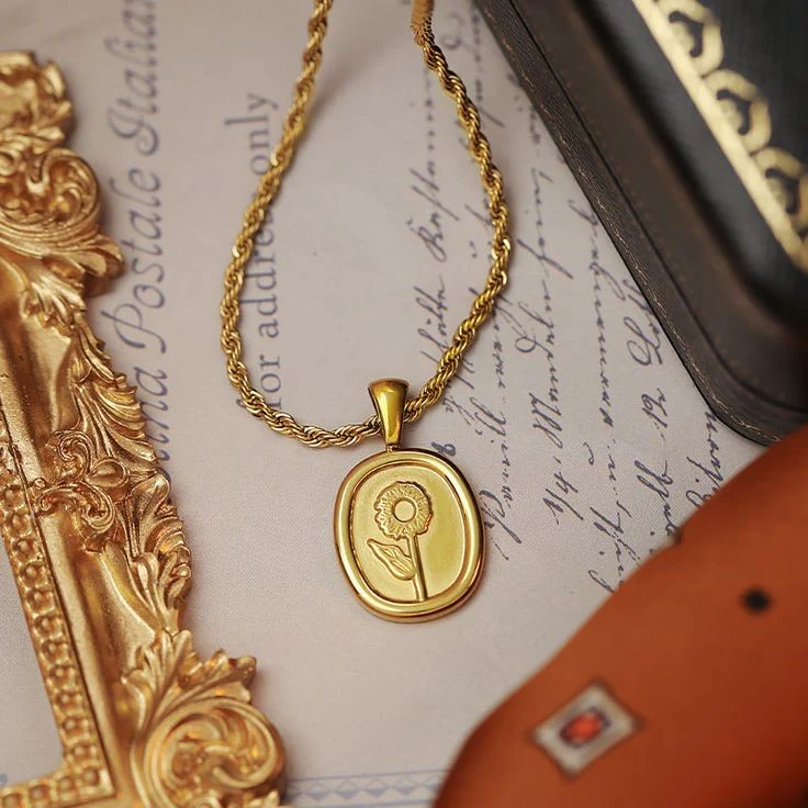 Rose Stamped Necklace - Image 3