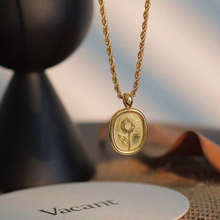 Rose Stamped Necklace - Image 4